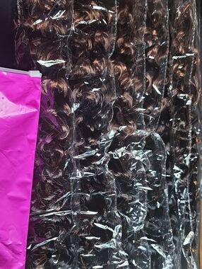 Deep Brown Curly Crochet Extensions - Brand Unspecified